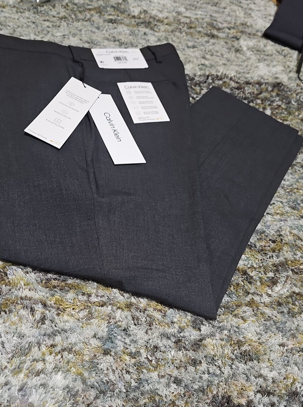 Calvin Klein Men's Charcoal Dress Pants